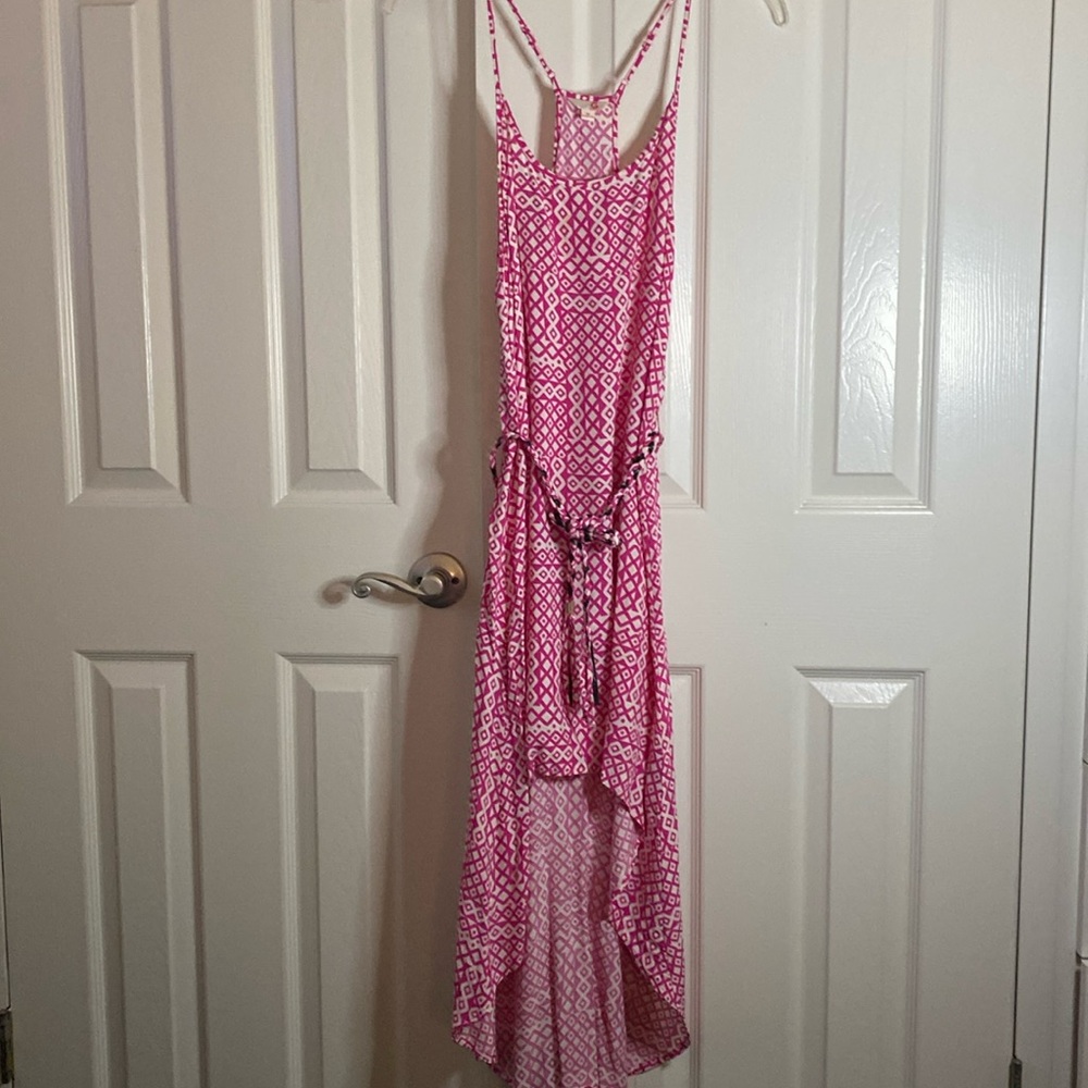 Cute pink high low summer dress.